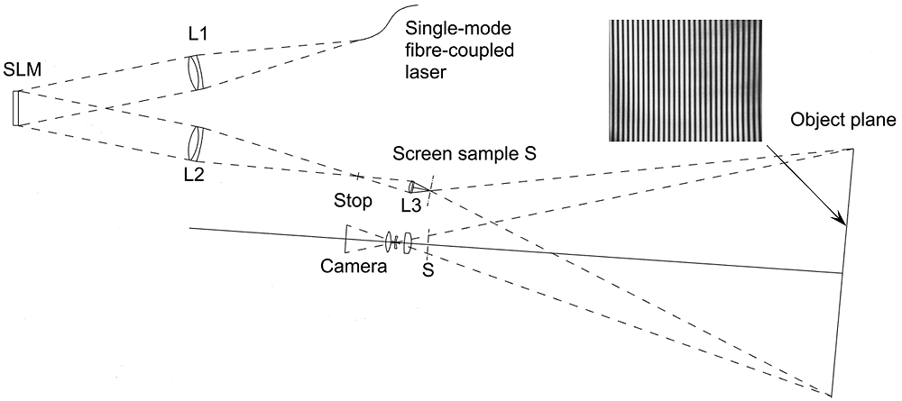 Schematic of optical system layout for capture of structured illumination images