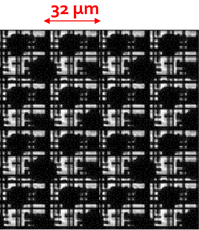 Close-up of a phone PenTile OLED (P‑OLED) display