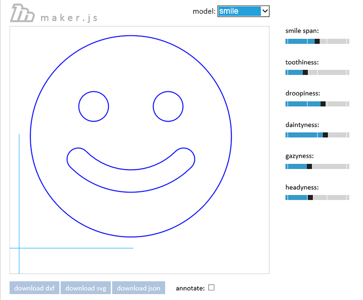 Screenshot of Maker.js icon in app