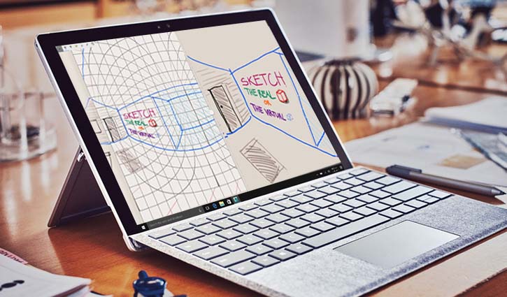 Sketch 360 running on a Surface laptop