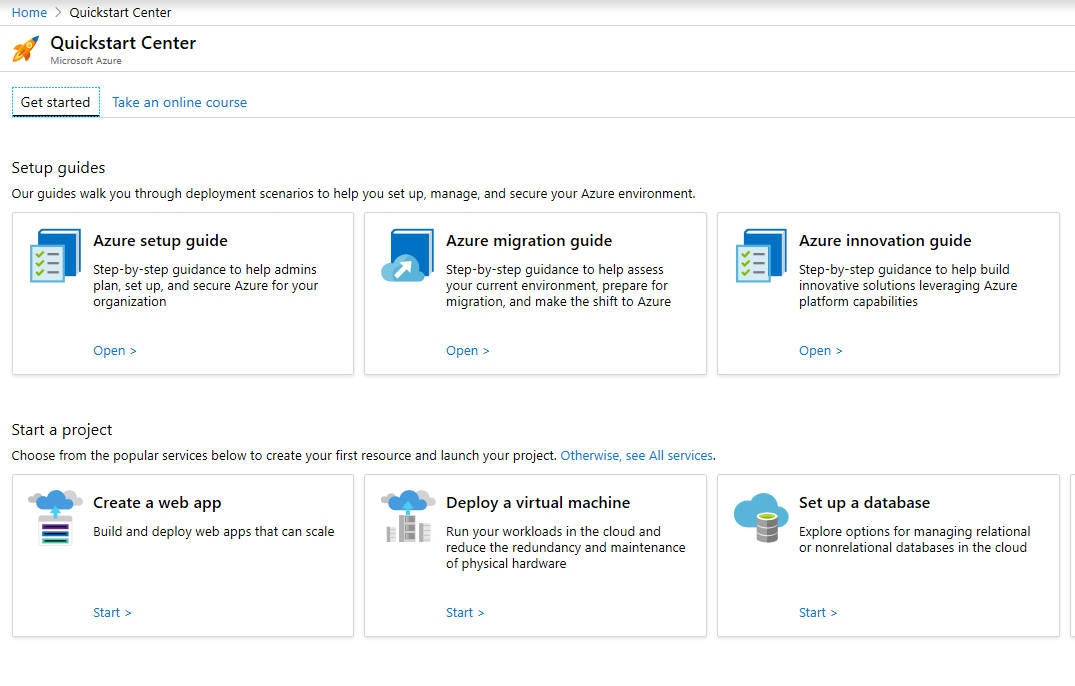 Azure Quickstart Center