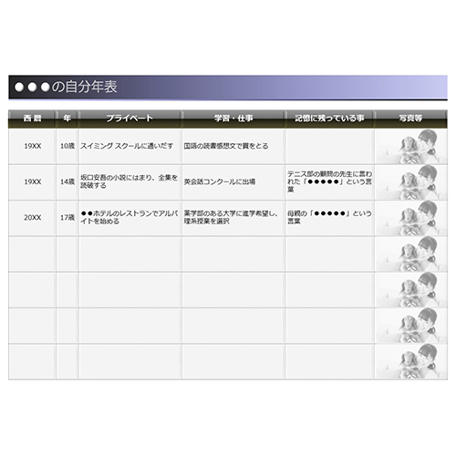 自分史 (年表) 画像スライド-1